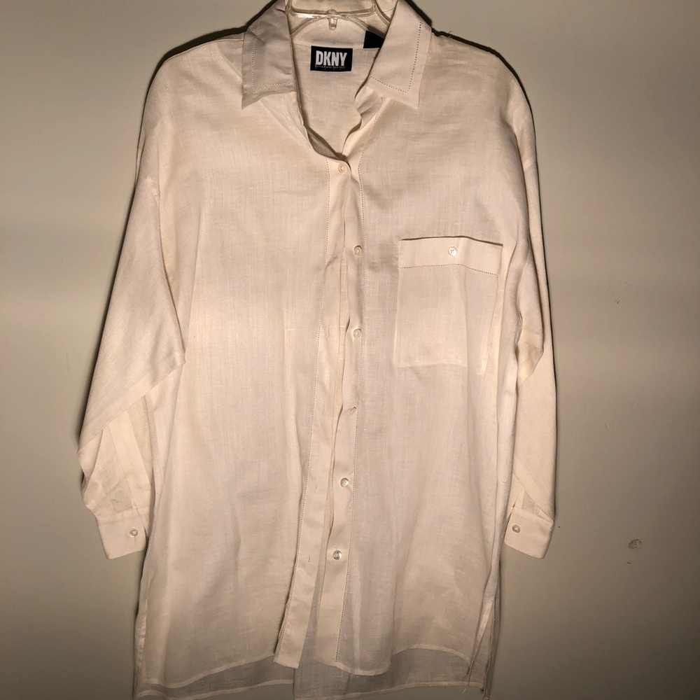 Ivory Linen Blouse